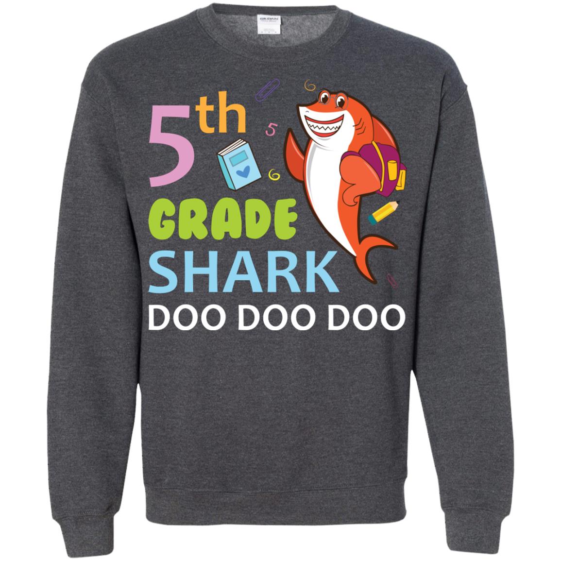 5th Grade Shark Doo Doo Doo Back To School T-shirt Dark Heather