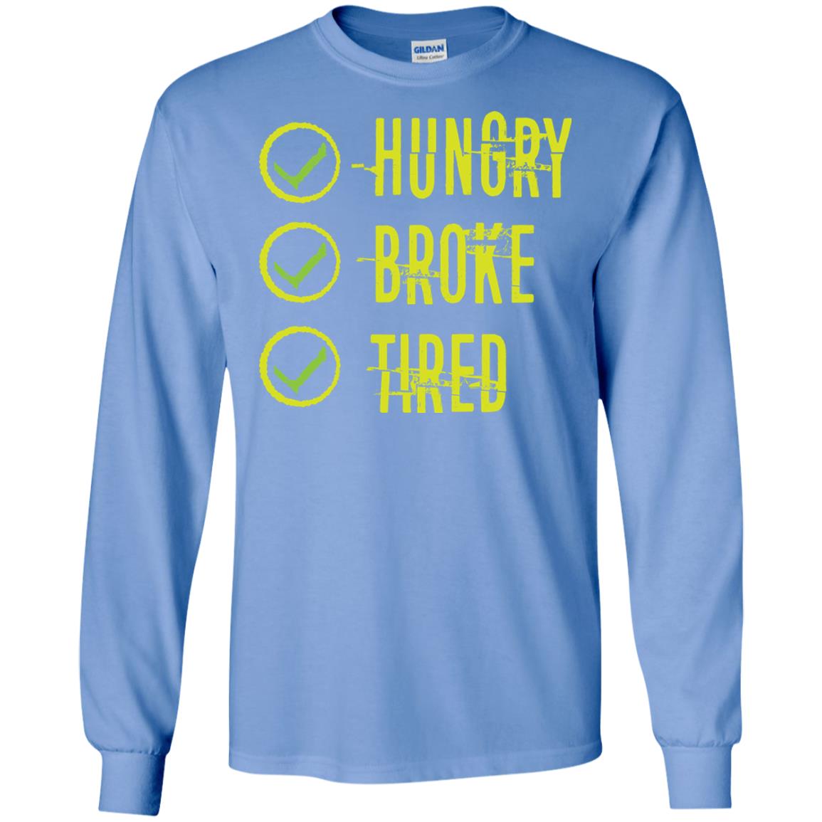 Hungry Broke Tired Check Mark T-shirt Carolina Blue