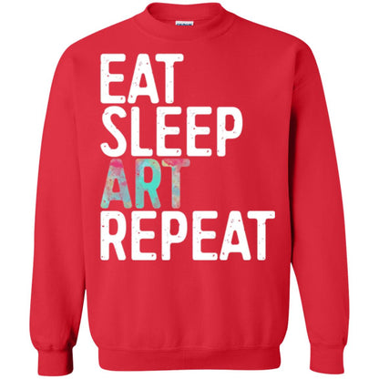 Art Lover T-shirt Eat Sleep Art Repeat Red