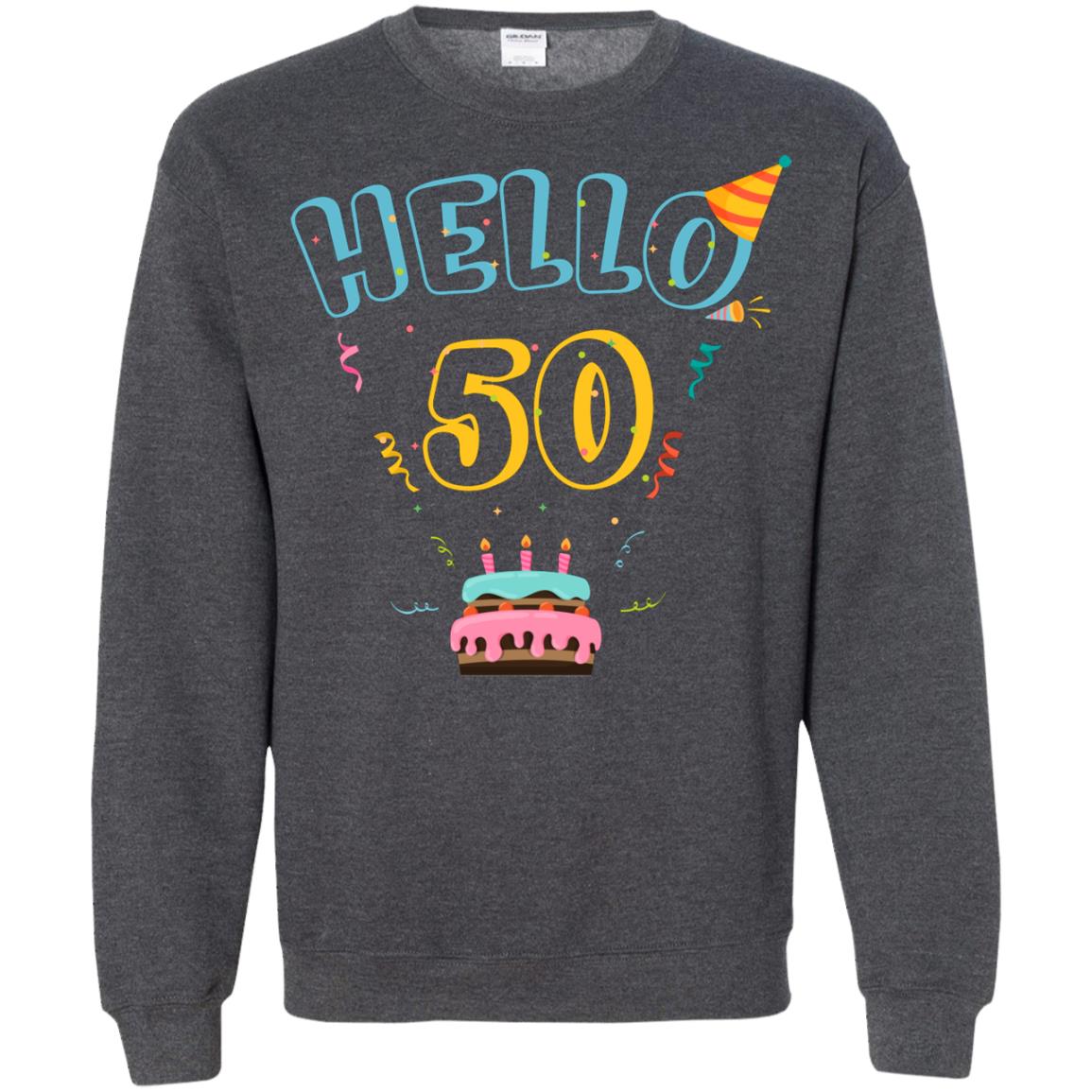 Hello 50 Fifty 50th 1968s Birthday Gift Shirt Dark Heather