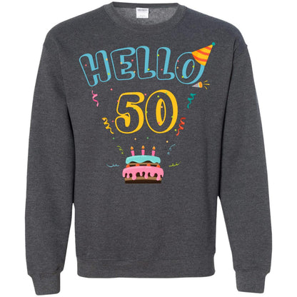 Hello 50 Fifty 50th 1968s Birthday Gift Shirt Dark Heather