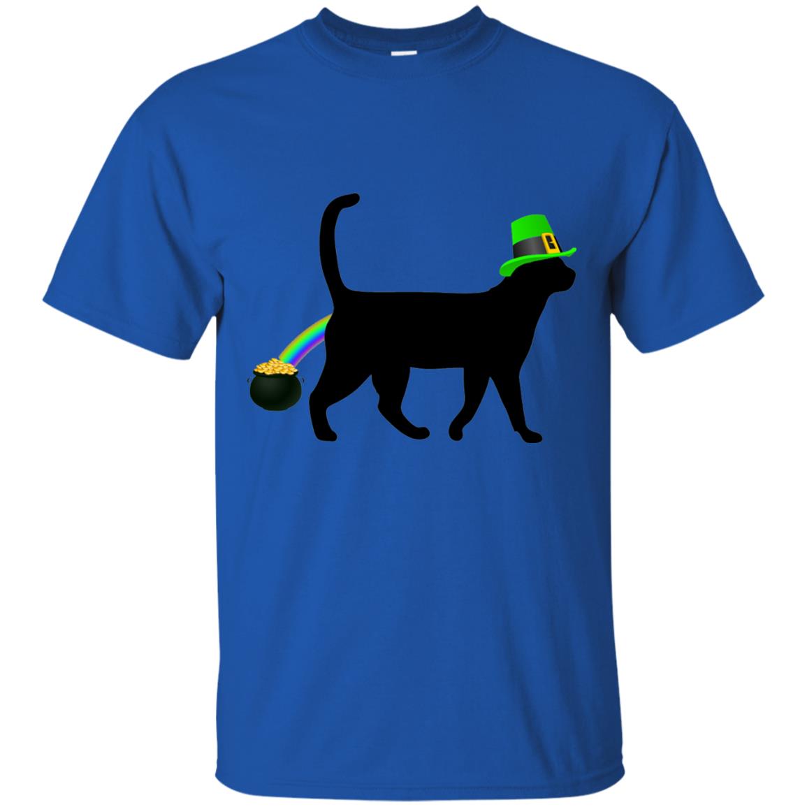 Cat Leprechaun Funny Cat Saint Patrick_s Day T-shirt Royal