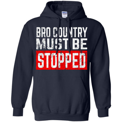 Bro Country Must Be Stopped Traditional Outlaw Country Shirt Navy