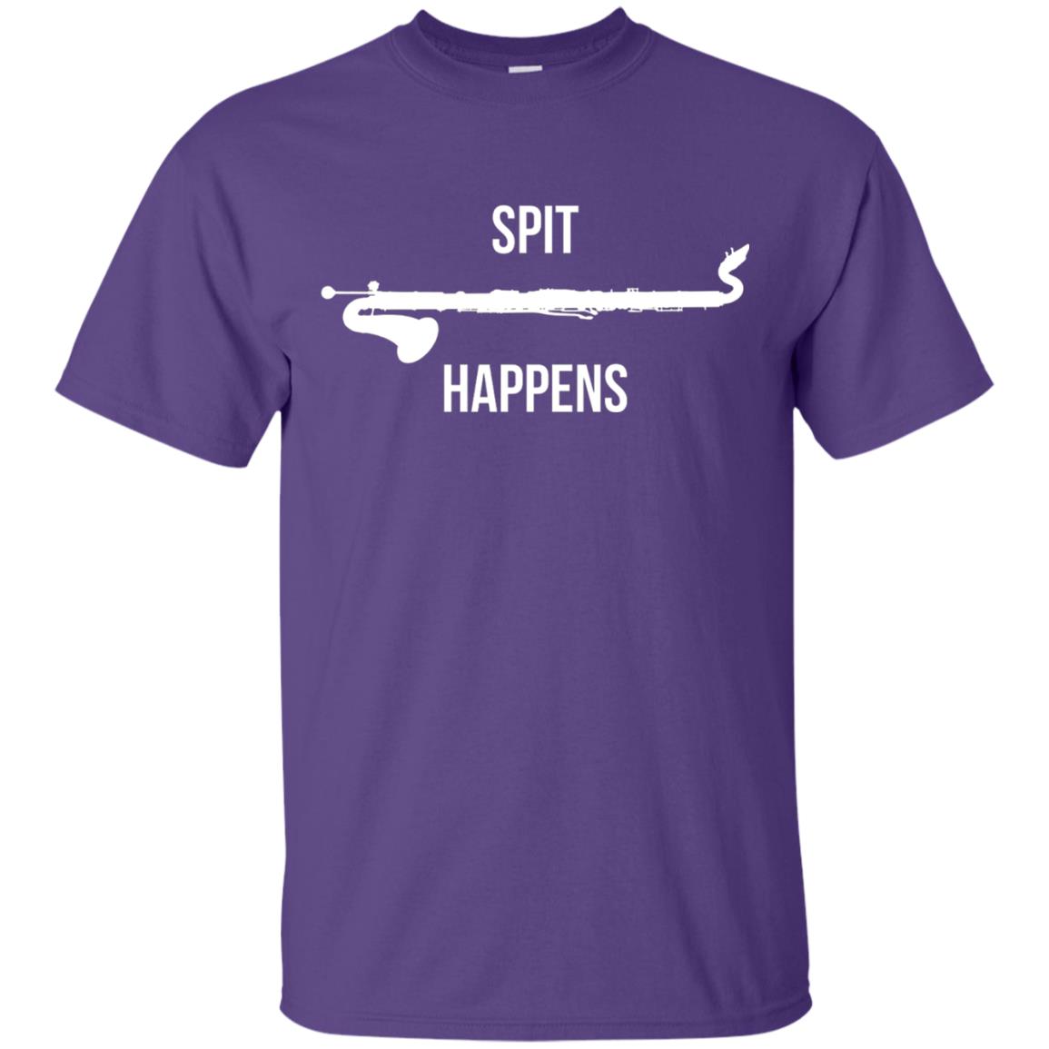 Funny Bass Clarinet T-shirt Spit Happens Purple
