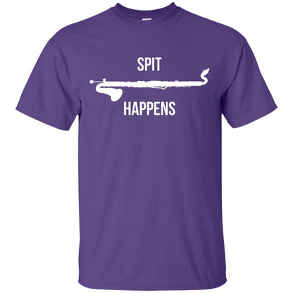 Funny Bass Clarinet T-shirt Spit Happens Purple