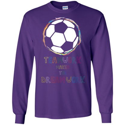 Soccer T-shirt Teamwork Makes The Dreamwork Purple