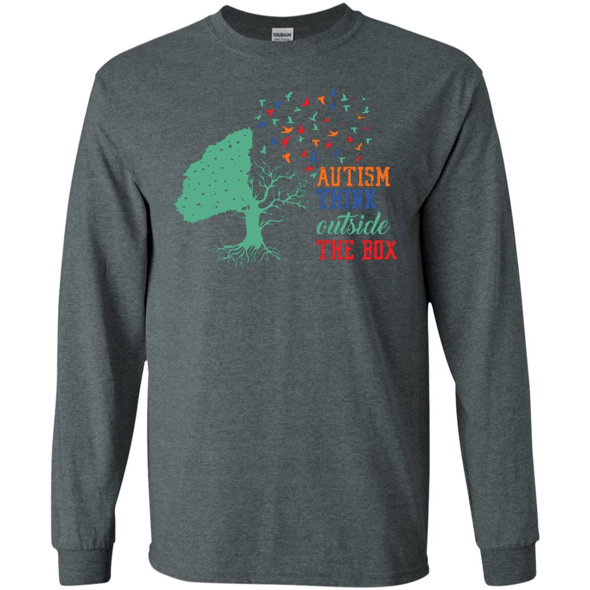 Autism Think Outside The Box Autism Awearness T-shirt Dark Heather
