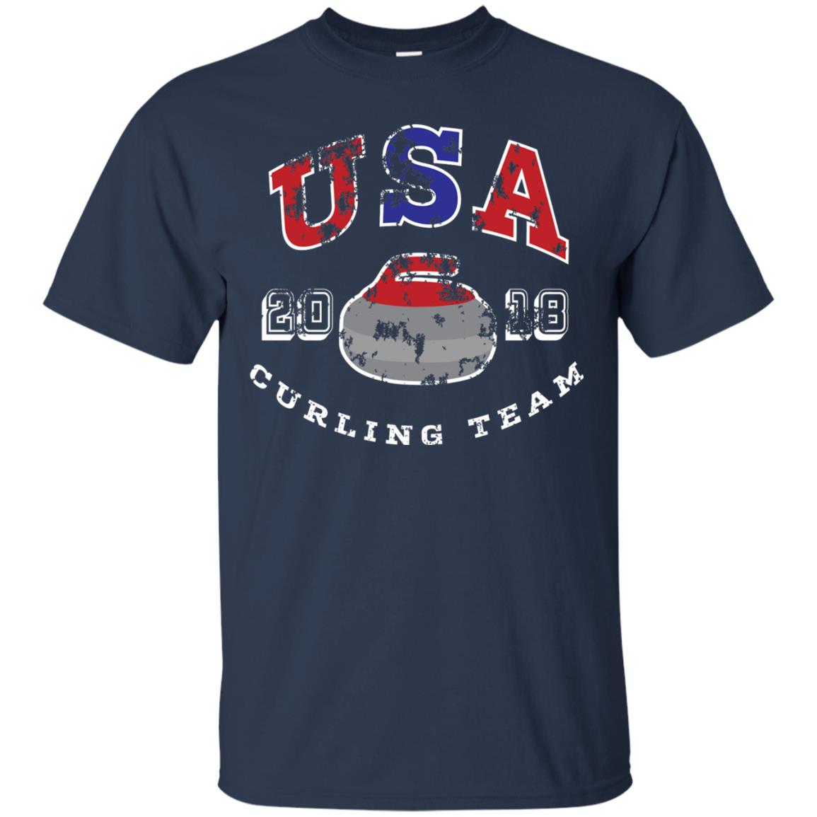 Usa Curling Team 2018 Curling Lover T-shirt Navy