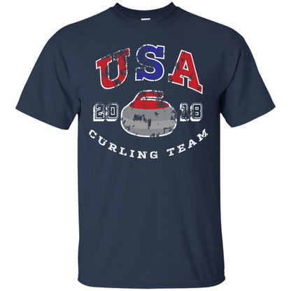 Usa Curling Team 2018 Curling Lover T-shirt Navy