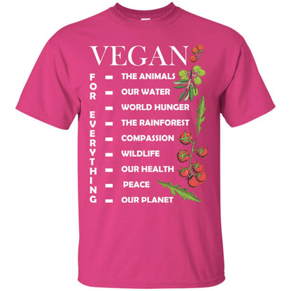 Vegetarian T-shirt Vegan For Everything Heliconia