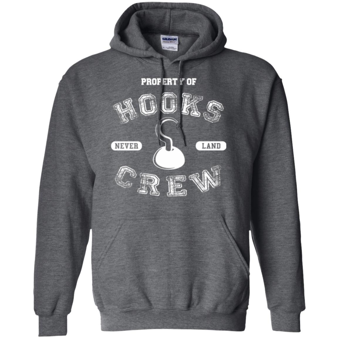 Property Of Captain Hooks Crew Funny Pirate T-shirt Dark Heather