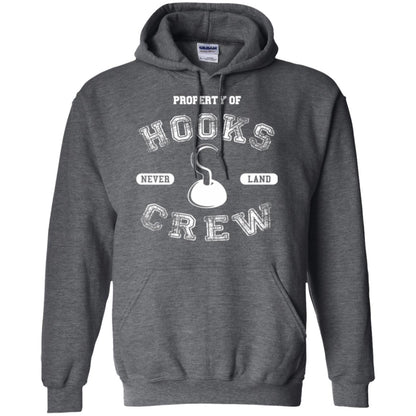 Property Of Captain Hooks Crew Funny Pirate T-shirt Dark Heather