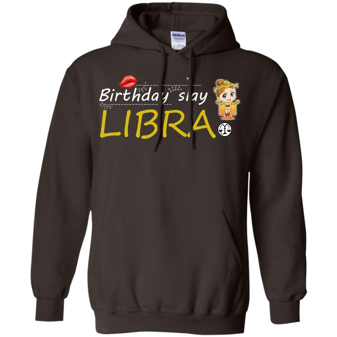Cute Libra Girl Birthday Lip Slay T-shirt Dark Chocolate