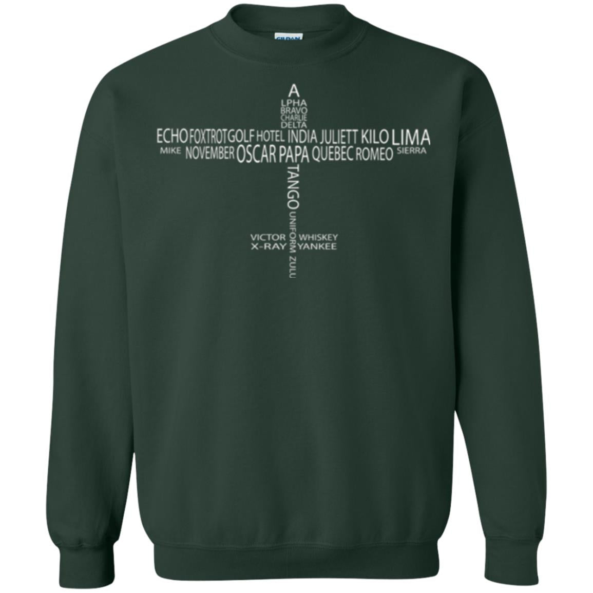 Aviation T-shirt Phonetic Alphabet Pilot Forest Green