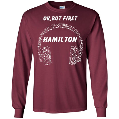 An American Musical Ok, But First Hamilton Ear Phones Maroon