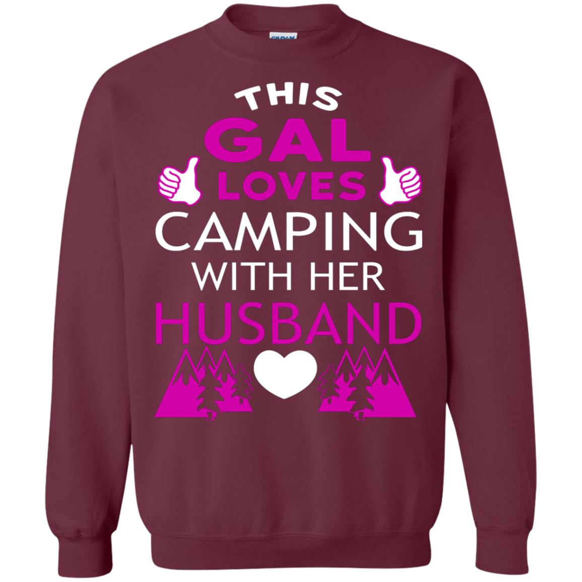 This Gal Loves Camping With Her Husband Wife Shirt Maroon