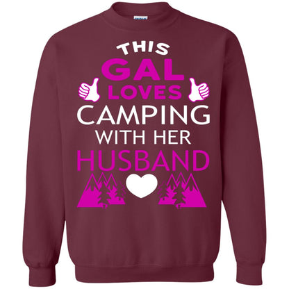 This Gal Loves Camping With Her Husband Wife Shirt Maroon
