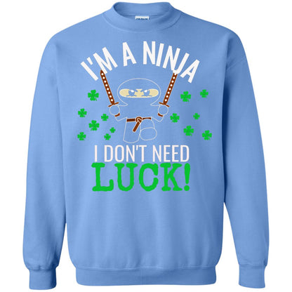 Ninja Luck Green St. Patrick_s Day T-shirt Carolina Blue