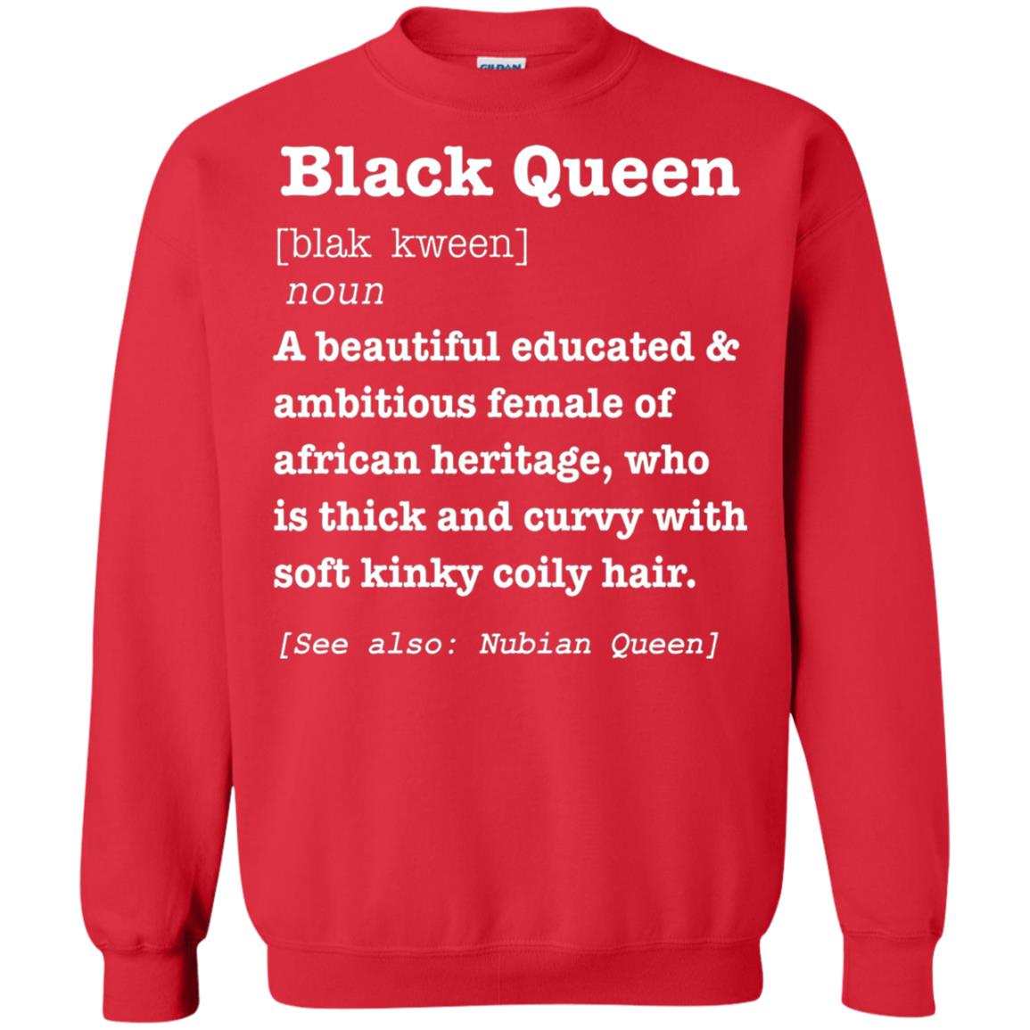 African Pride Melanin Educated T-shirt Black Queen Definition Red