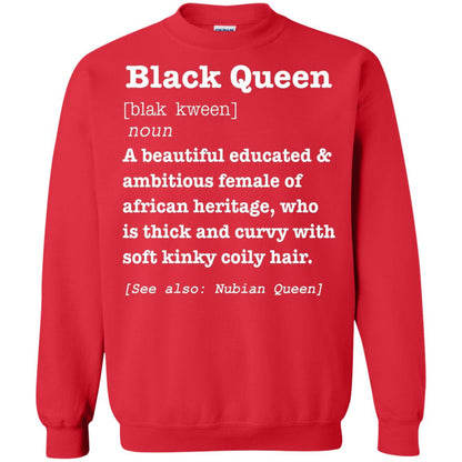 African Pride Melanin Educated T-shirt Black Queen Definition Red