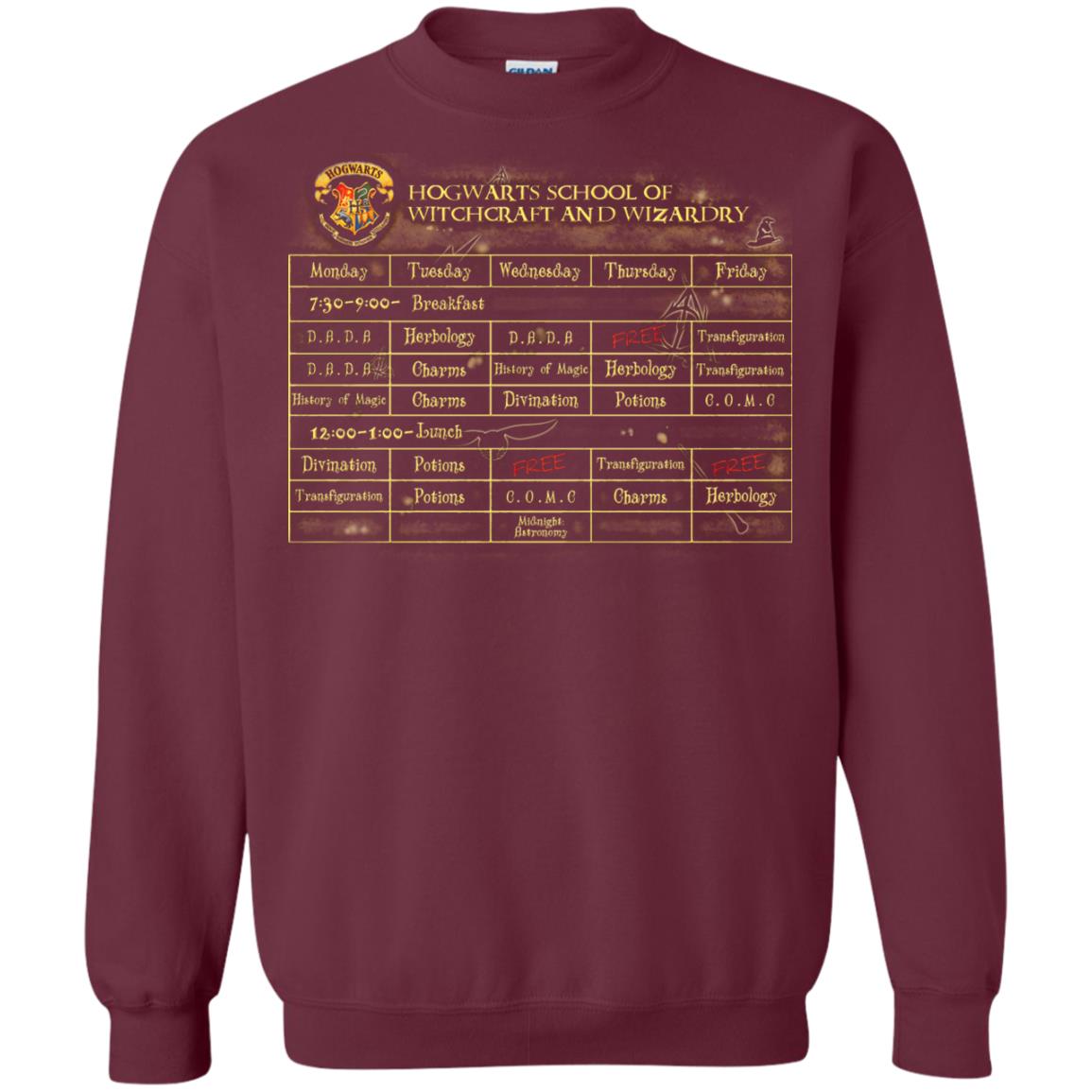 Harry's Schedule Harry Potter Shirt Maroon