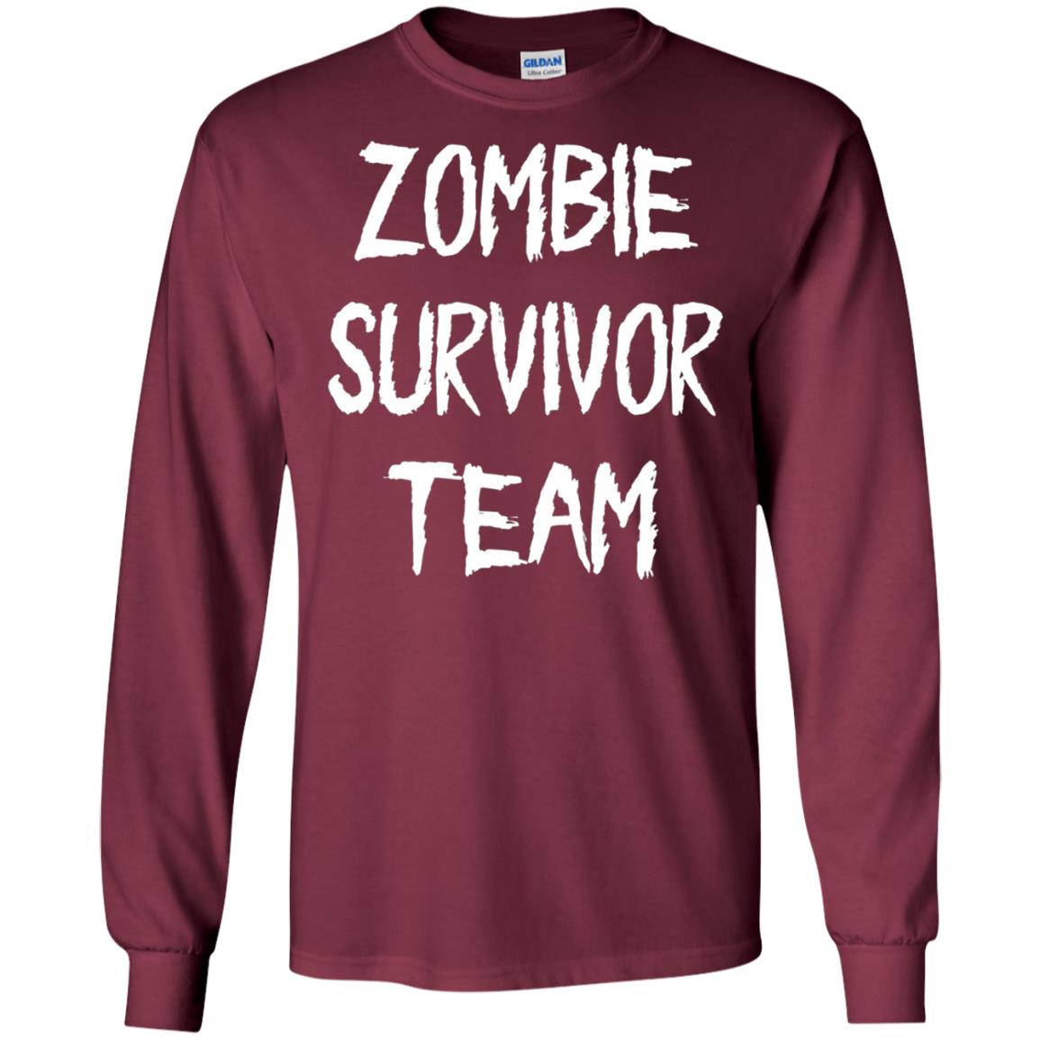 Zombie Lover T-shirt Zombie Survivor Team Maroon