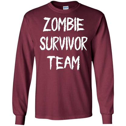 Zombie Lover T-shirt Zombie Survivor Team Maroon