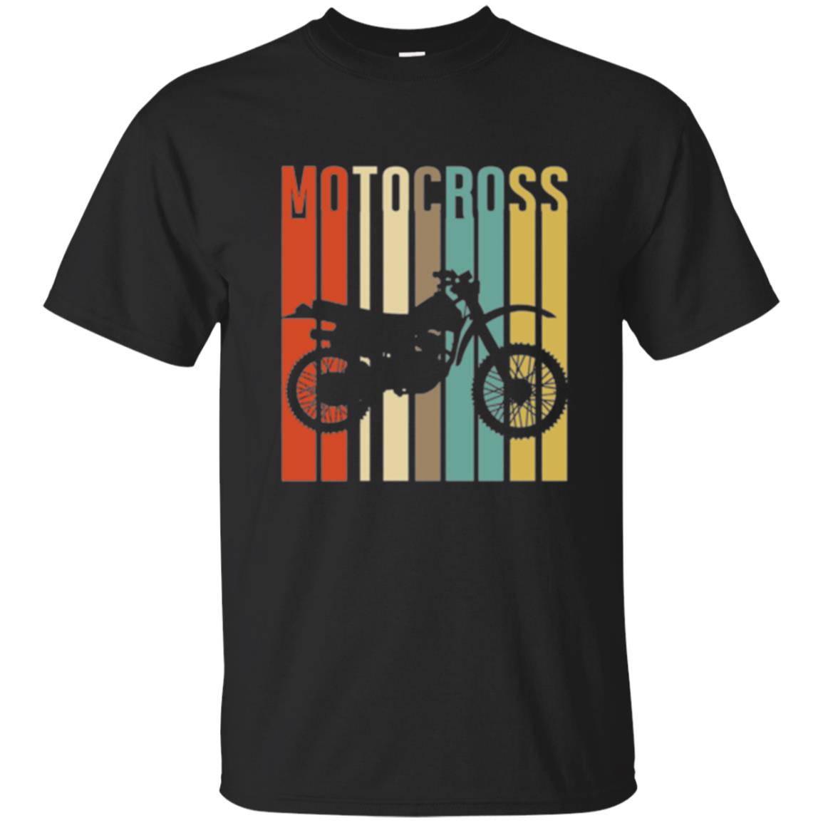 Dirt Bike Silhouette T-shirt Cool Vintage Motocross Black