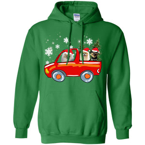 Pomeranians Dogs On Car Merry Christmas Gift ShirtG185 Gildan Pullover Hoodie 8 oz.