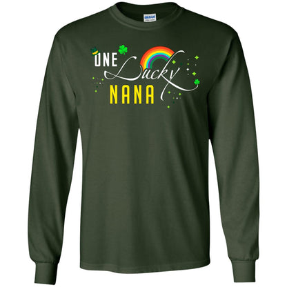 One Lucky Nana St. Patrick_s Day T-shirt Forest Green