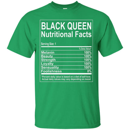 Black Queen Nutritional Facts T-shirt Self Love Irish Green