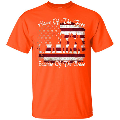 Home Of The Free Because Of The Brave Flag Military Shirt Orange