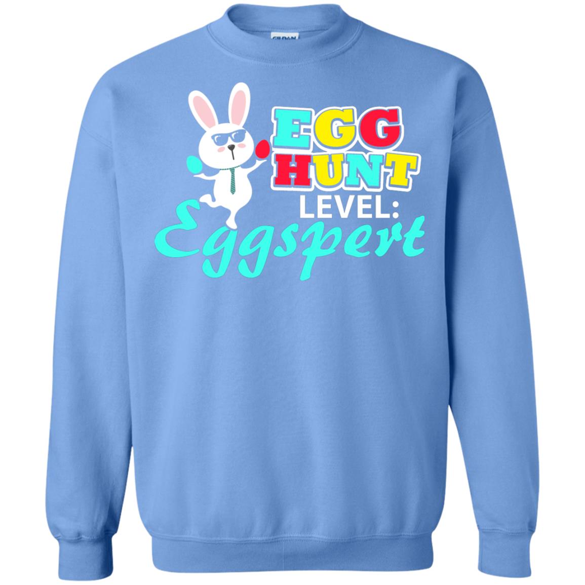 Egg Hunt Level Eggspert Easter Holiday T-shirt Carolina Blue