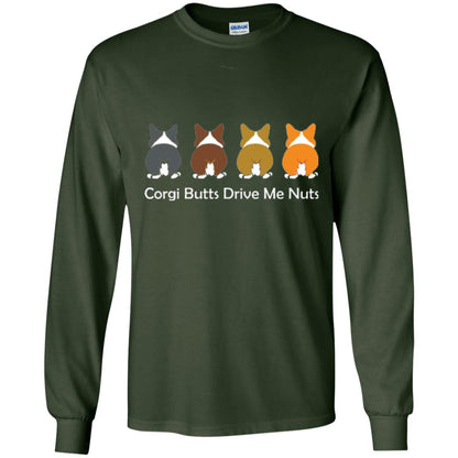 Dog Lover T-shirt Corgi Butts Drive Me Nuts Forest Green