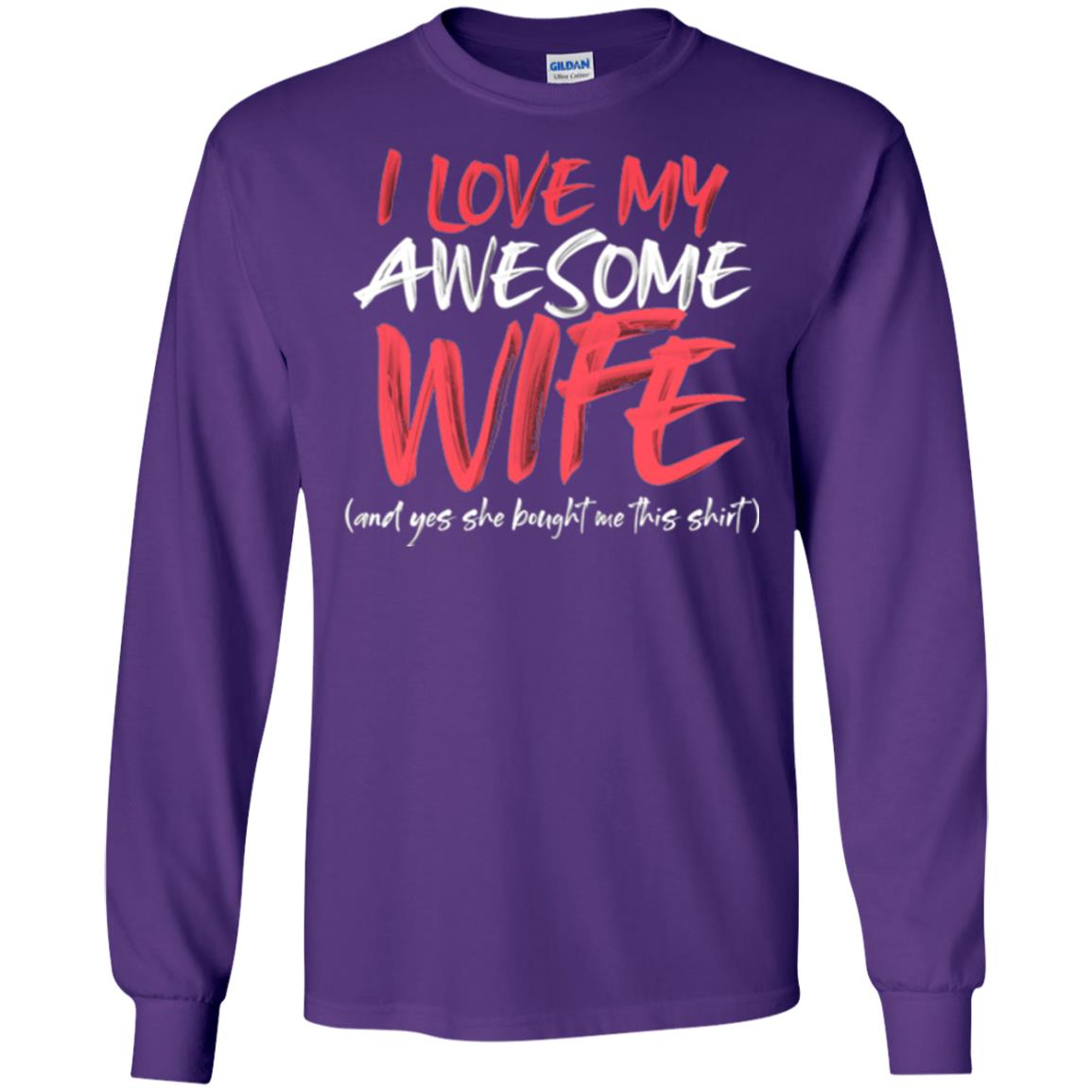 Valentines Day T-shirt I Love My Awesome Wife Purple