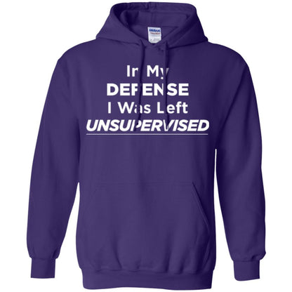 Adult T-shirt In My Defense I Was Left Unsupervised Purple