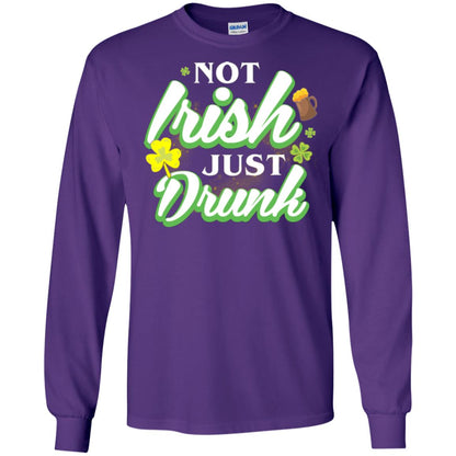 St. Patrick's Day T-shirt Not Irish Just Drunk Purple