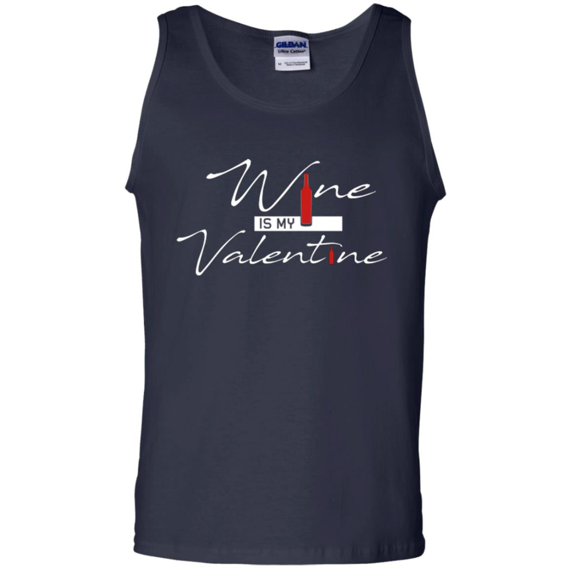 Valentines Day T-shirt Wine Is My Valentine Navy