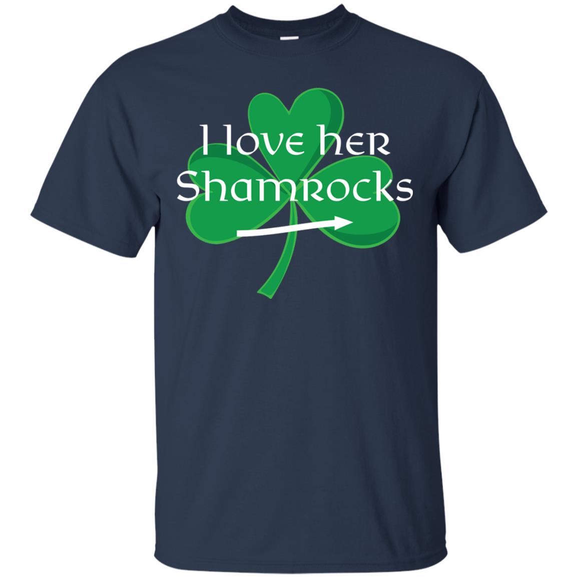 Saint Patrick_s Day T-shirt I Love Her Shamrocks Navy