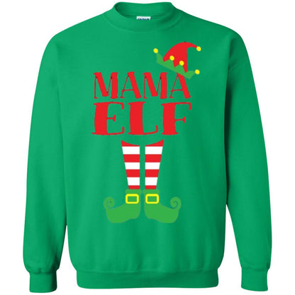 Family Christmas T-shirt Mama Elf T-shirt Irish Green