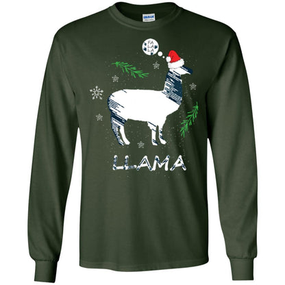 Christmas T-shirt Fa La La La Llama T-shirt Forest Green