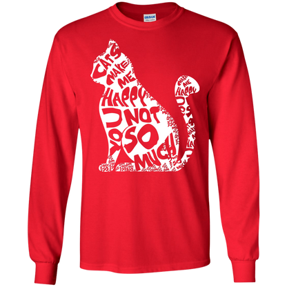 Cat Lover T-shirt Cat Make Me Happy You Not So Much Red