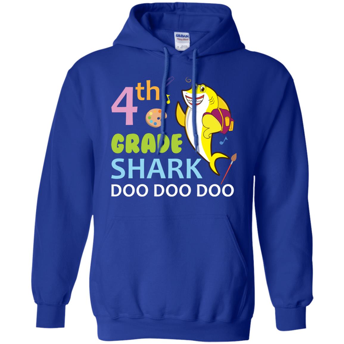 4th Grade Shark Doo Doo Doo Back To School T-shirt Royal