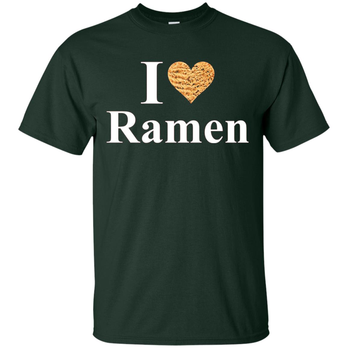 I Love Ramen Heart Ramen T-shirt Forest