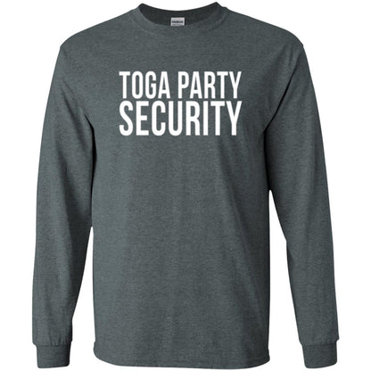 Toga Party Security T-shirt Dark Heather