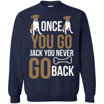 Russell Terrier T-shirt Once You Go Jack You Never Go Back Navy