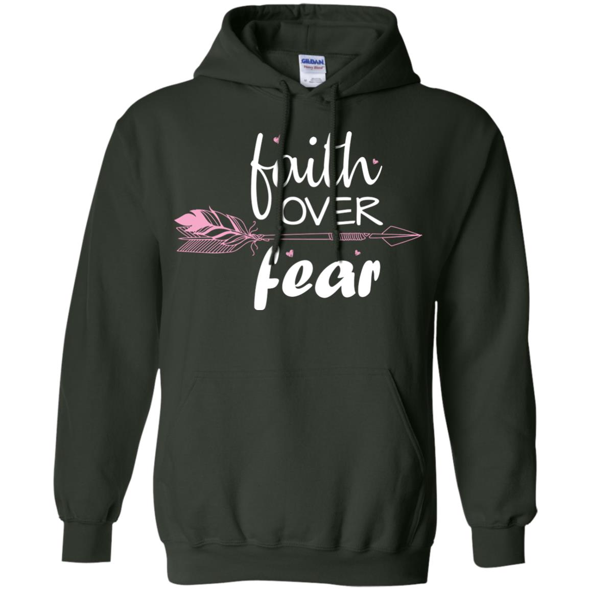 Faith Over Fear Arrow Christian Shirt Forest Green