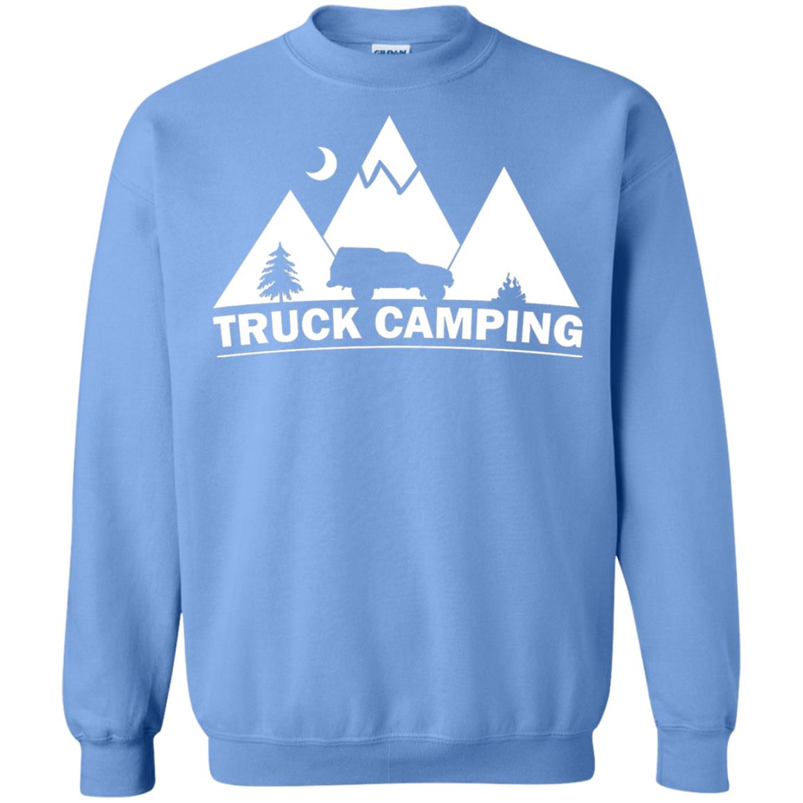 Truck Camping Night Landscape And Adventures T-shirt Carolina Blue