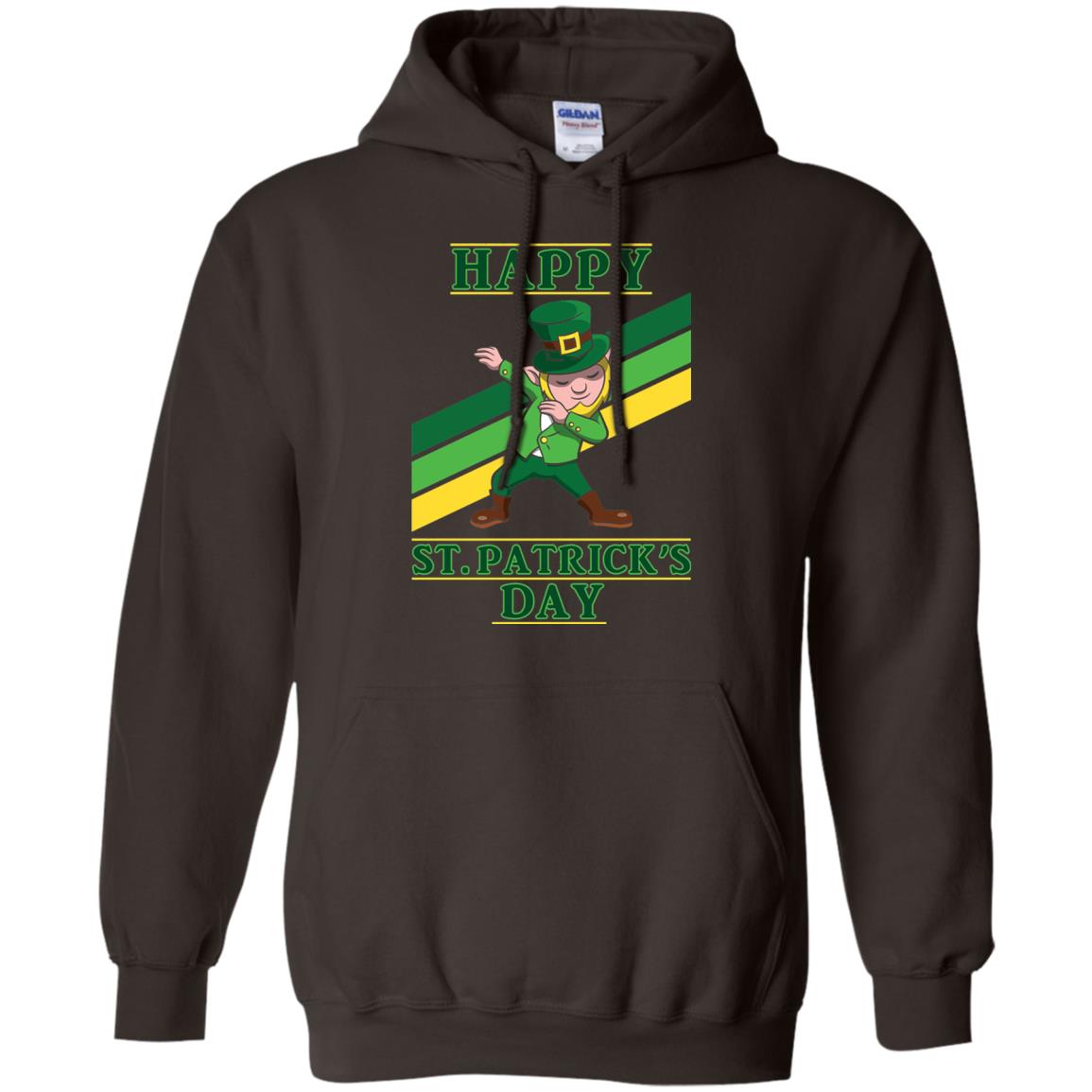 Dabbing Leprechaun Saint Patrick_s Day T-shirt Dark Chocolate