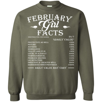 February Girl Facts Facts T-shirt Military Green
